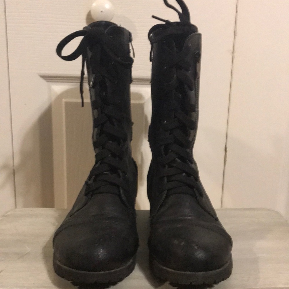 Black combat boots